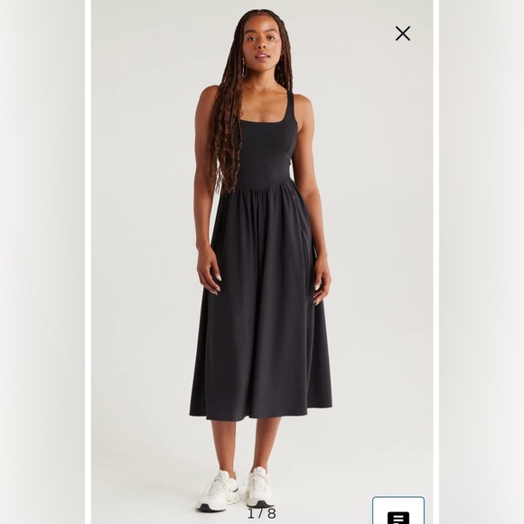 Zella Dresses & Skirts - NWT- Zella Effortless Square Neck Midi Dress, Black, Small